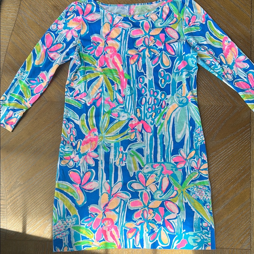 Lilly Pulitzer Blue and Pink Floral Mini Dress